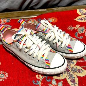 Converse all star grey with rainbow colors woman shoes